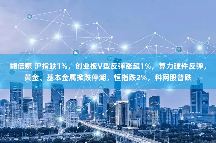 翻倍赚 沪指跌1%，创业板V型反弹涨超1%，算力硬件反弹，黄金、基本金属掀跌停潮，恒指跌2%，科网股普跌